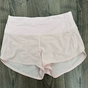 Lululemon Speed Up High Rise 2.5 Shorts in “Flush Pink”